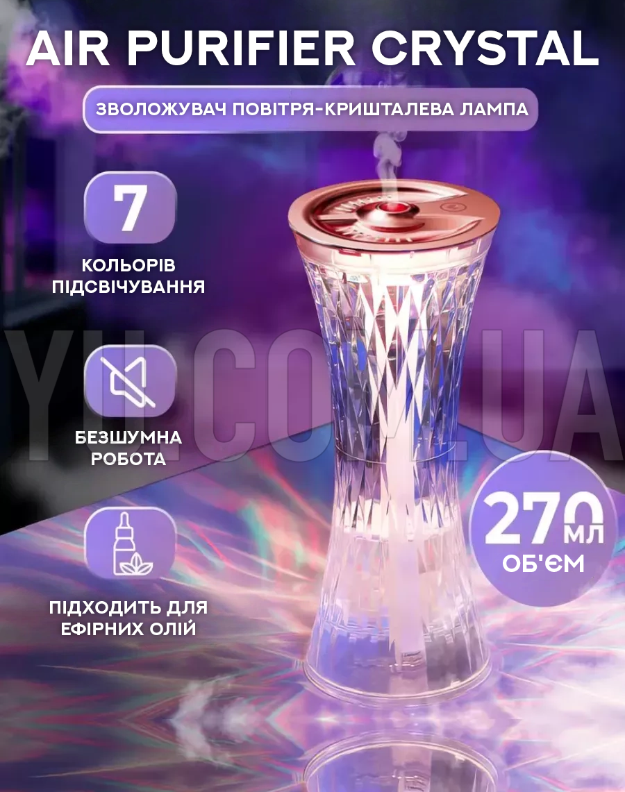 Увлажнитель воздуха-кристальная лампа Air Purifier Crystal Увлажнитель воздуха-кристальная лампа Air Purifier Crystal